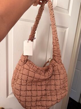 Urban Expressions Quilted Shoulder Hobo Bag - Dusty Rose